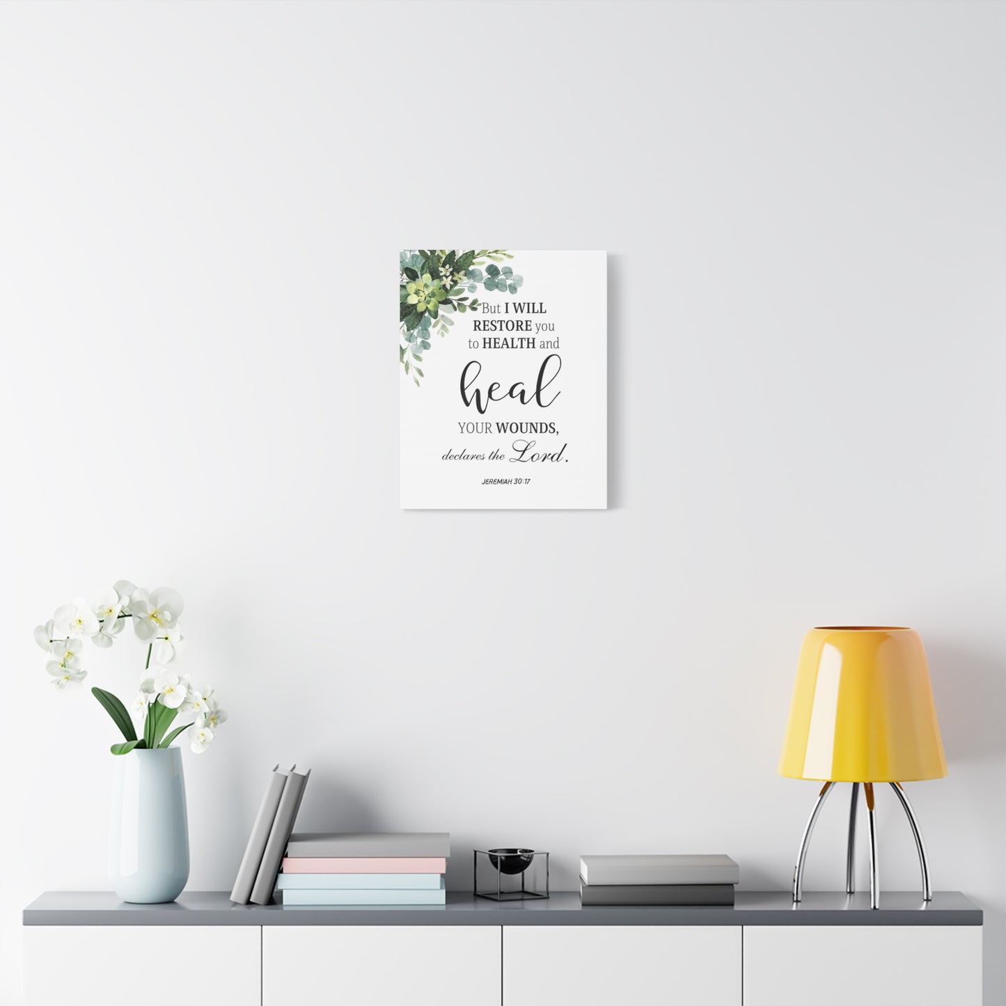 Scripture Walls Jeremiah 30:17 I Will Restore You Bible Verse Canvas Christian Wall Art Ready to Hang Unframed