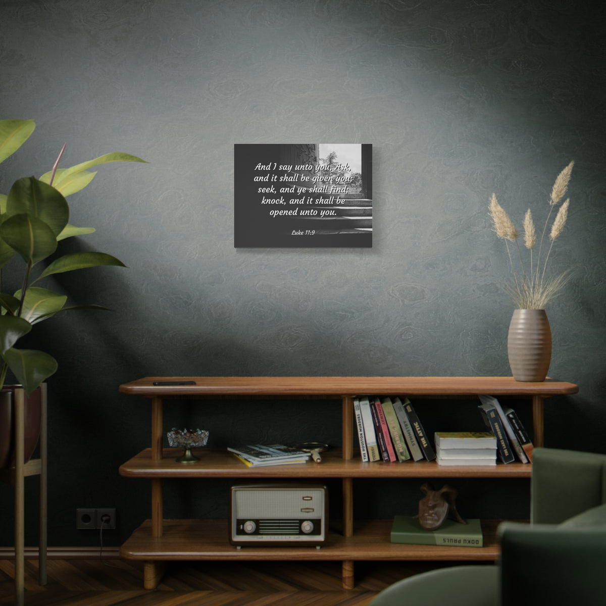 Scripture Canvas Opened Luke 1:9 Christian Wall Art Bible Verse Print Ready to Hang