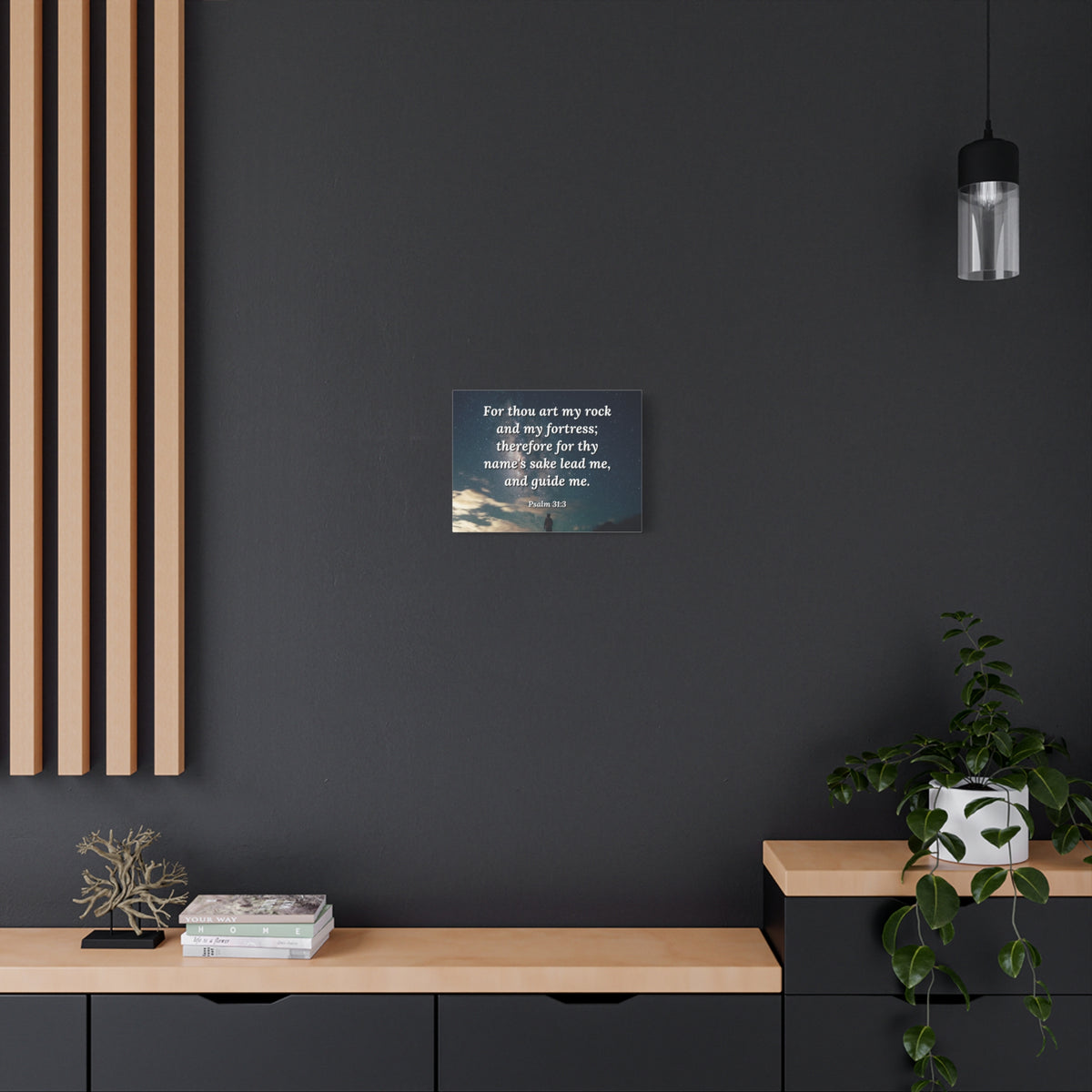 Scripture Canvas Guide Me Psalms 31:3 Christian Wall Art Bible Verse Print Ready to Hang