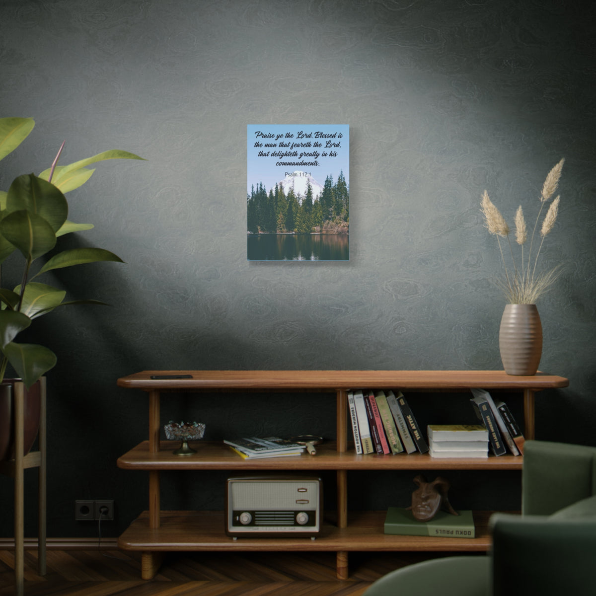 Scripture Canvas Praise Ye The Lord Psalm 112:1 Christian Wall Art Bible Verse Print Ready to Hang