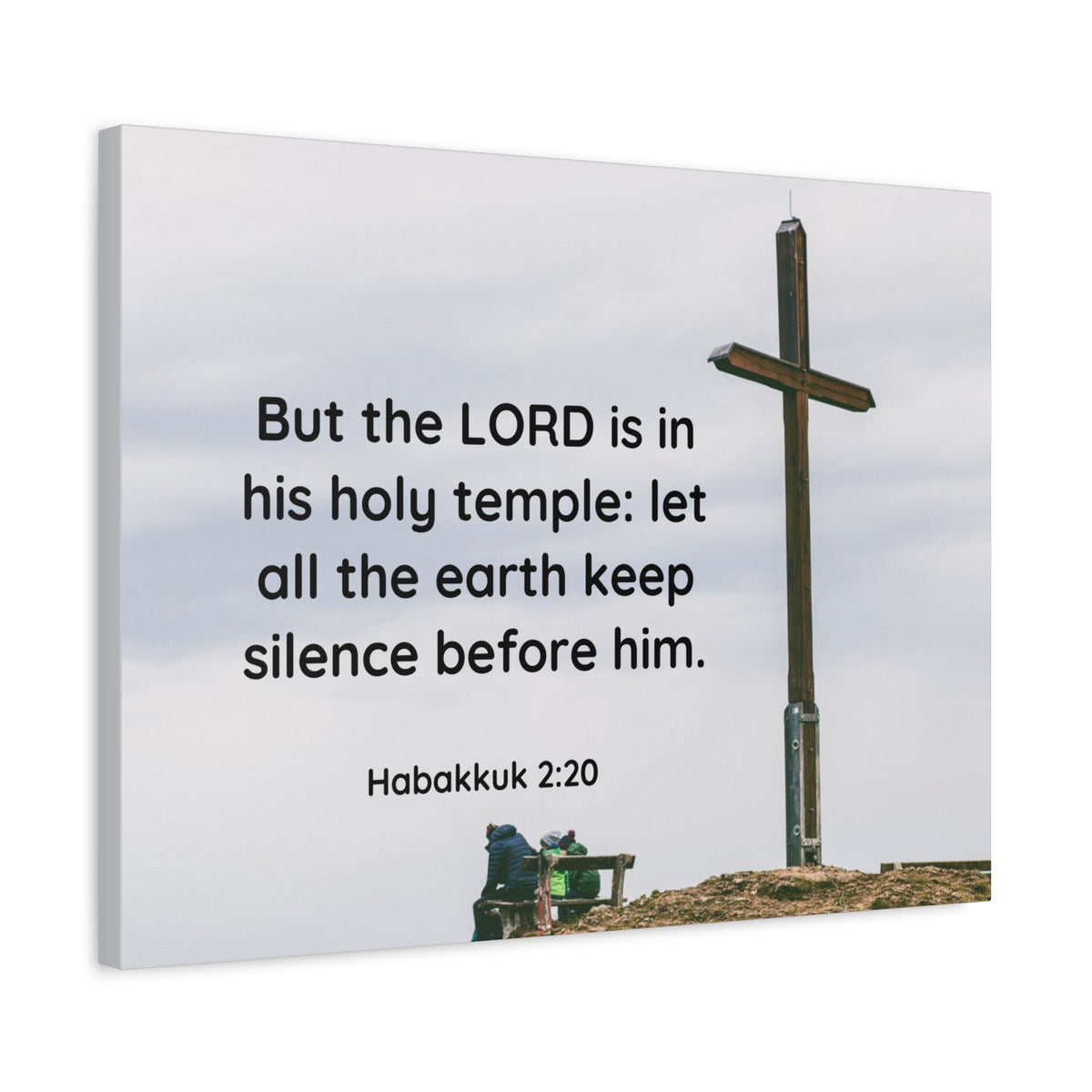 Scripture Canvas Holy Temple Habakkuk 2:20 Christian Wall Art Bible Verse Print Ready to Hang