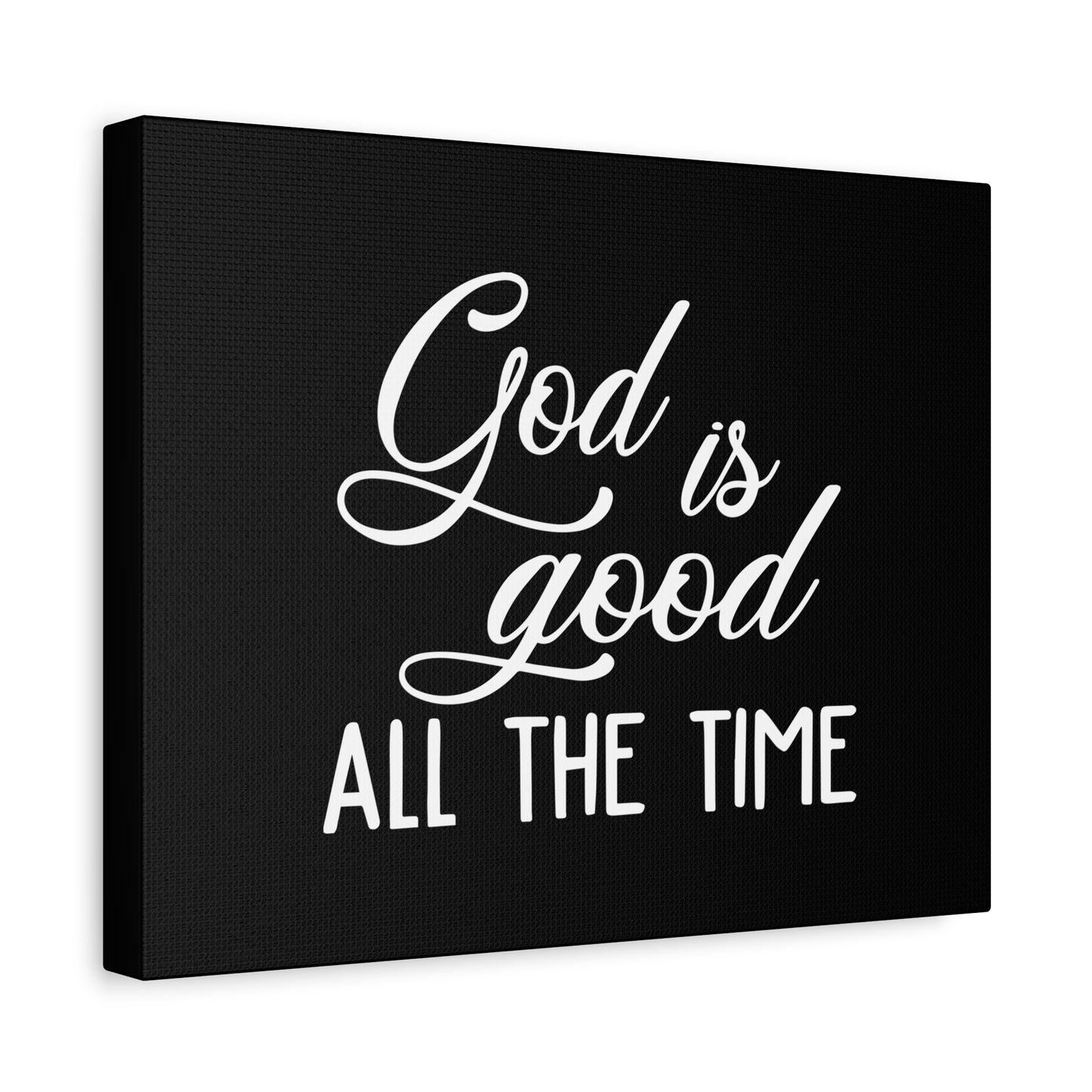 Scripture Canvas God Is Good All The Time Psalm 100:5 Black Christian Wall Art Bible Verse Print Ready to Hang
