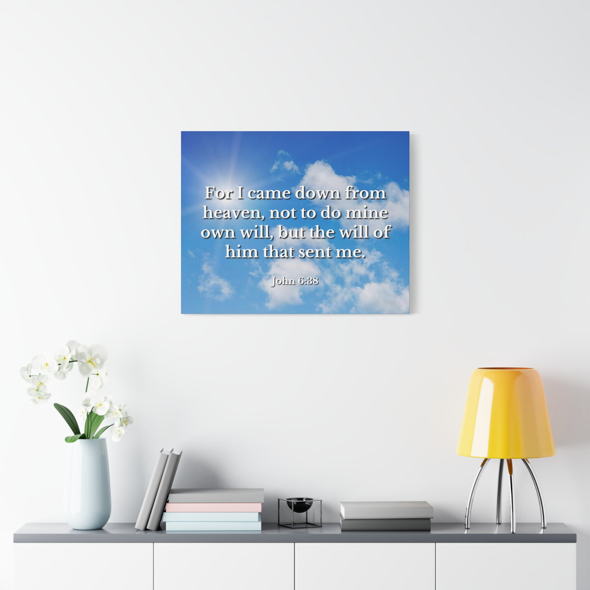 Scripture Canvas Will Of Him John 6:38 Christian Wall Art Bible Verse Print Ready to Hang