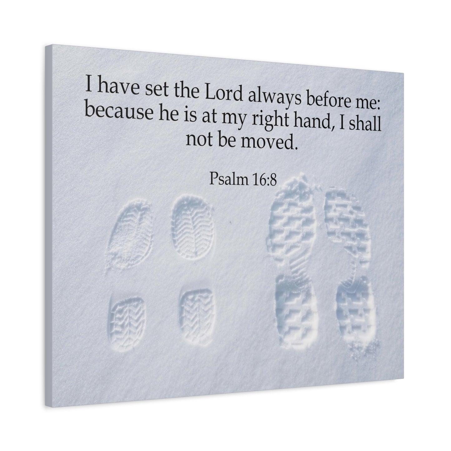 Scripture Canvas I Shall Not Be Moved Psalm 16:8 Christian Wall Art Bible Verse Print Ready to Hang