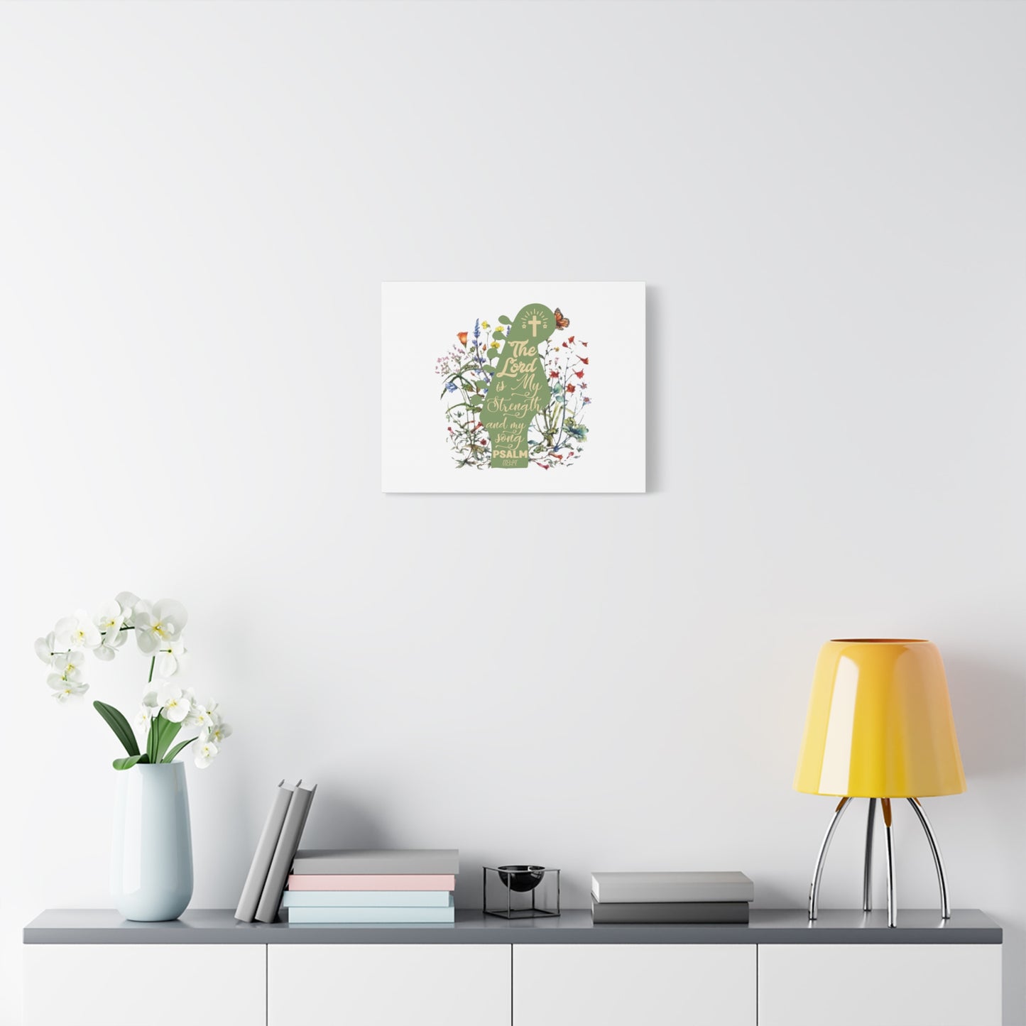 Scripture Canvas The Lord Is My Strength Psalm 118:14 Christian Wall Art Bible Verse Print Ready to Hang