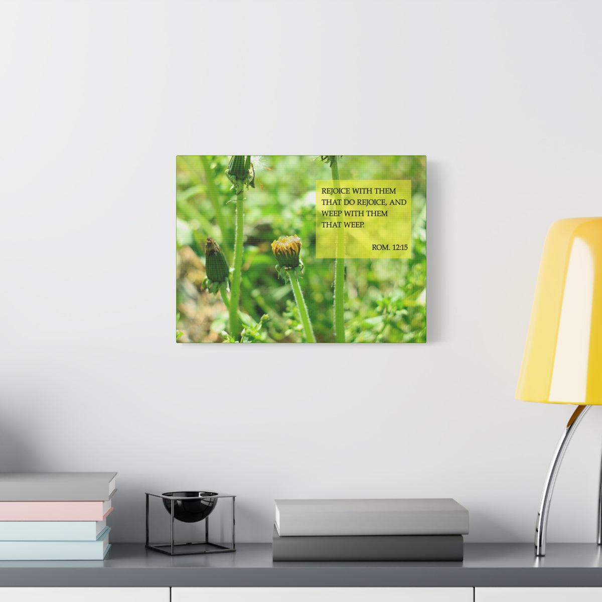 Scripture Canvas Rejoice With Them Rom 12:15 Christian Wall Art Bible Verse Print Ready to Hang