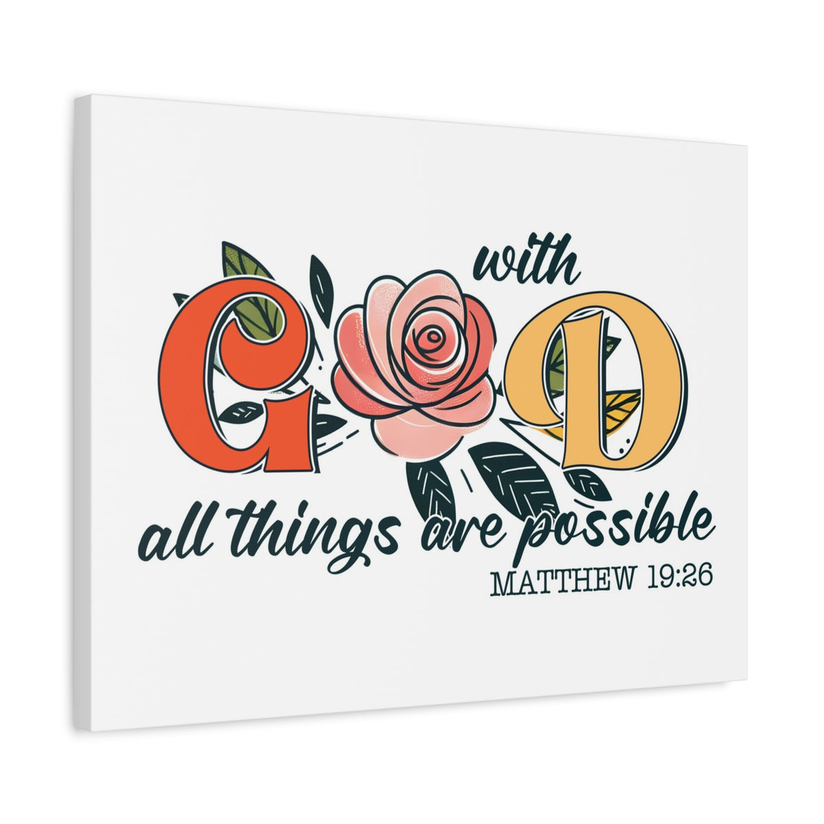 Scripture Walls All Things are Possible Matthew 19:26 Bible Verse Canvas Christian Wall Art Ready to Hang Unframed