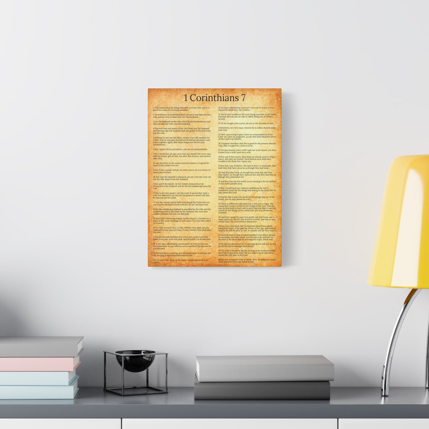 Scripture Walls 1 Corinthians 7 Marriage Chapter Gold Christian Wall Art Print Ready to Hang Unframed