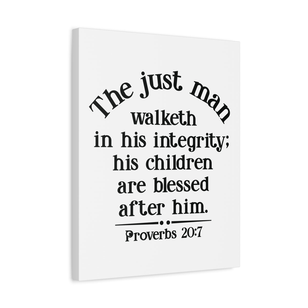 Scripture Canvas Children Are Blessed Proverbs 20:7 Christian Wall Art Bible Verse Print Ready to Hang
