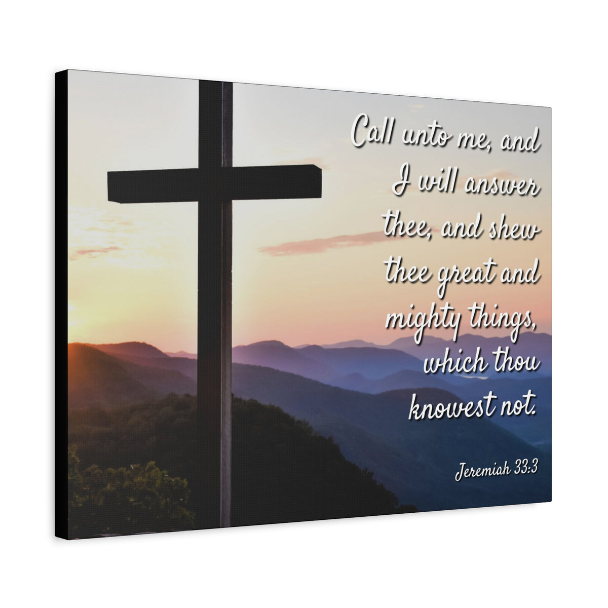 Scripture Canvas Mighty Things Jeremiah 33:3 Christian Wall Art Bible Verse Print Ready to Hang