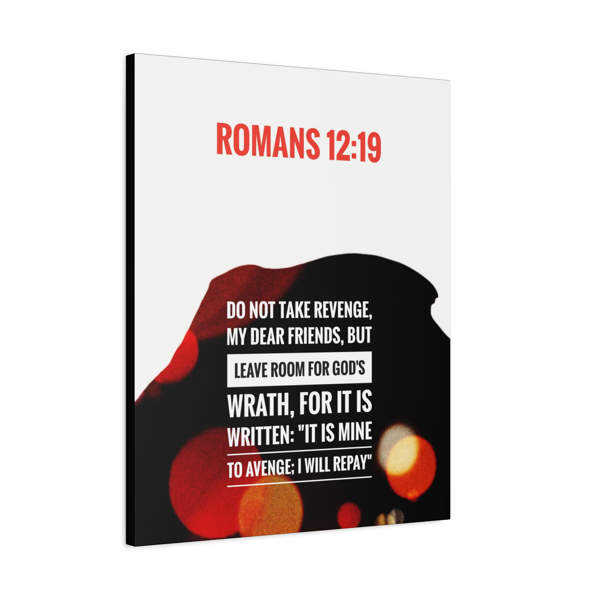 Scripture Canvas Leave Room For God's Wrath Romans 12:19 Christian Wall Art Bible Verse Print Ready to Hang