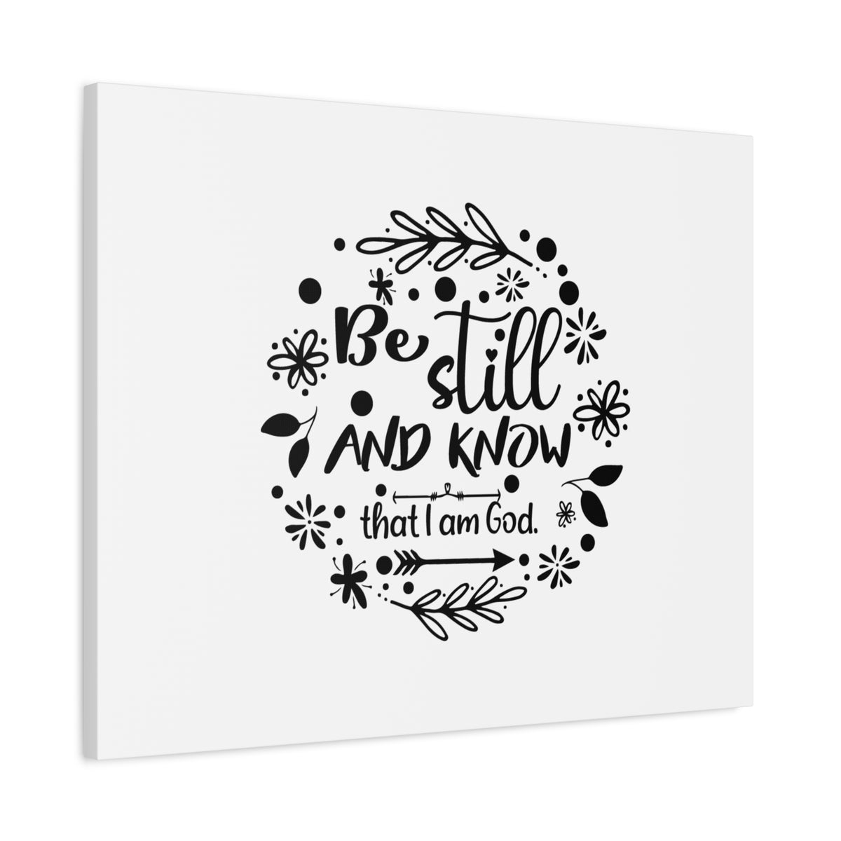 Scripture Canvas Be Still And Know That I Am God Psalm 46:10 Christian Wall Art Bible Verse Print Ready to Hang