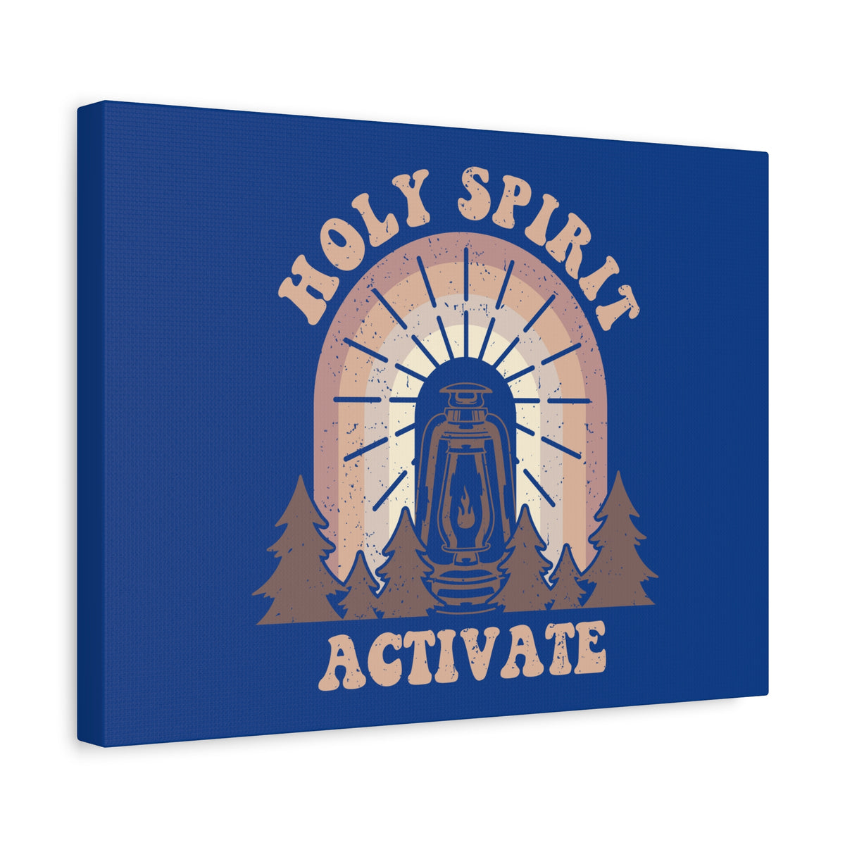 Scripture Canvas Holy Spirit Activate Acts 2:38 Blue Christian Wall Art Bible Verse Print Ready to Hang