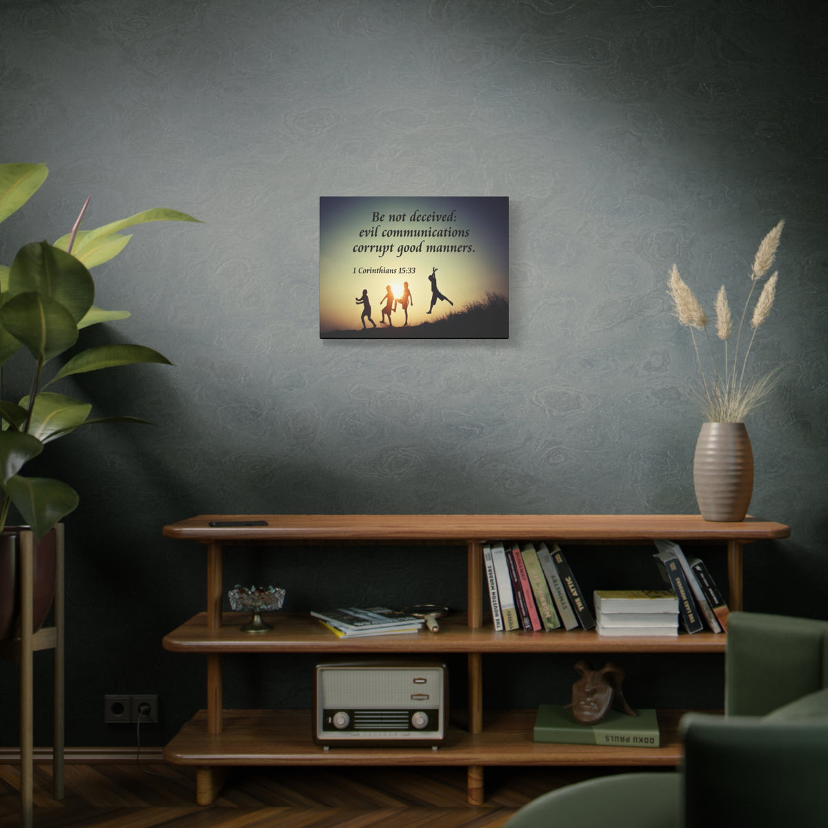 Scripture Canvas Don’t Be Deceived 1 Corinthians 15:33 Christian Wall Art Bible Verse Print Ready to Hang