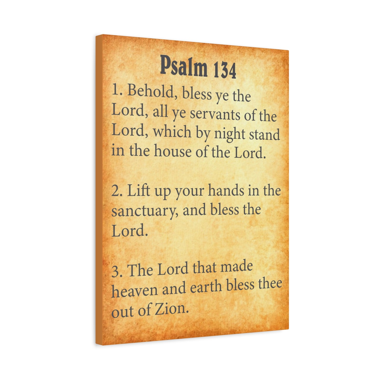 Scripture Walls Psalm 134 Gold Bible Chapter Canvas Christian Wall Art Ready to Hang Unframed