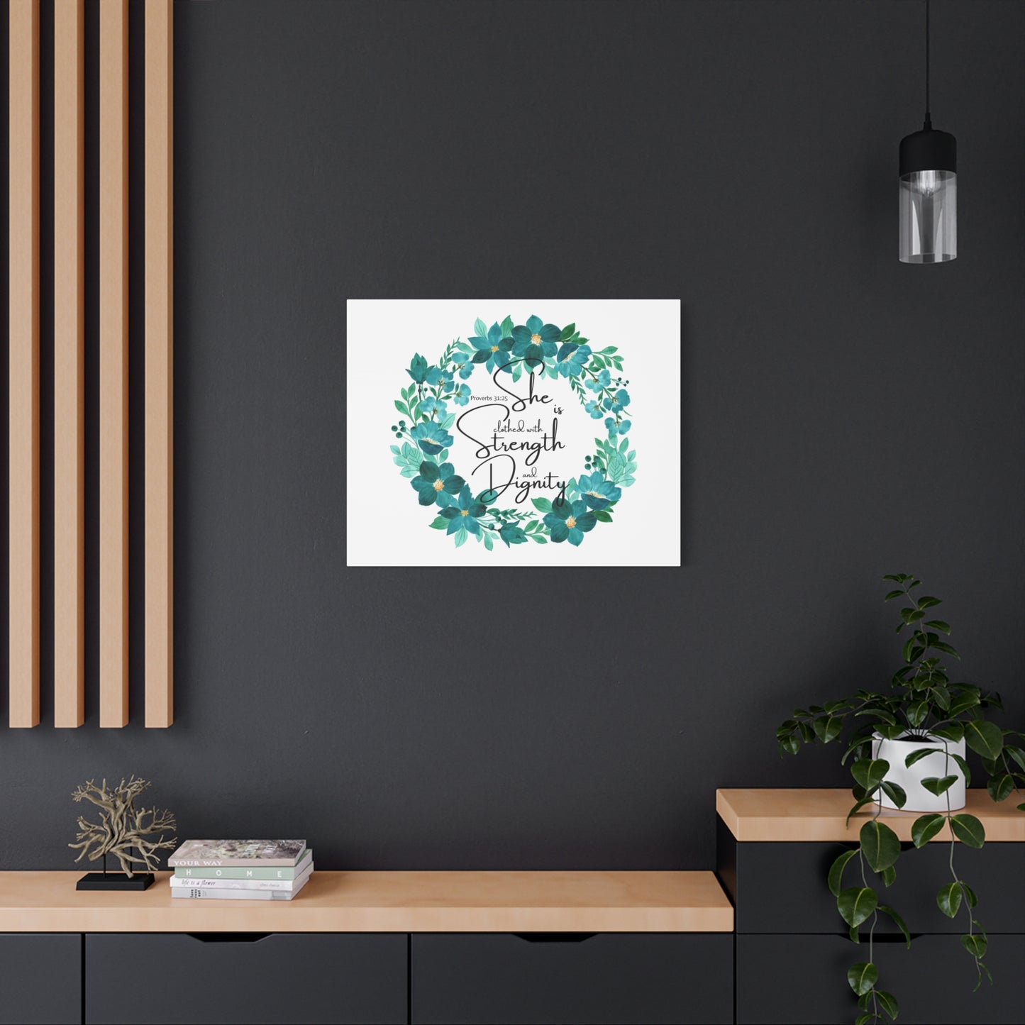 Scripture Walls Proverbs 31:25 Strength And Dignity Within Her Bible Verse Canvas Christian Wall Art Ready to Hang Unframed