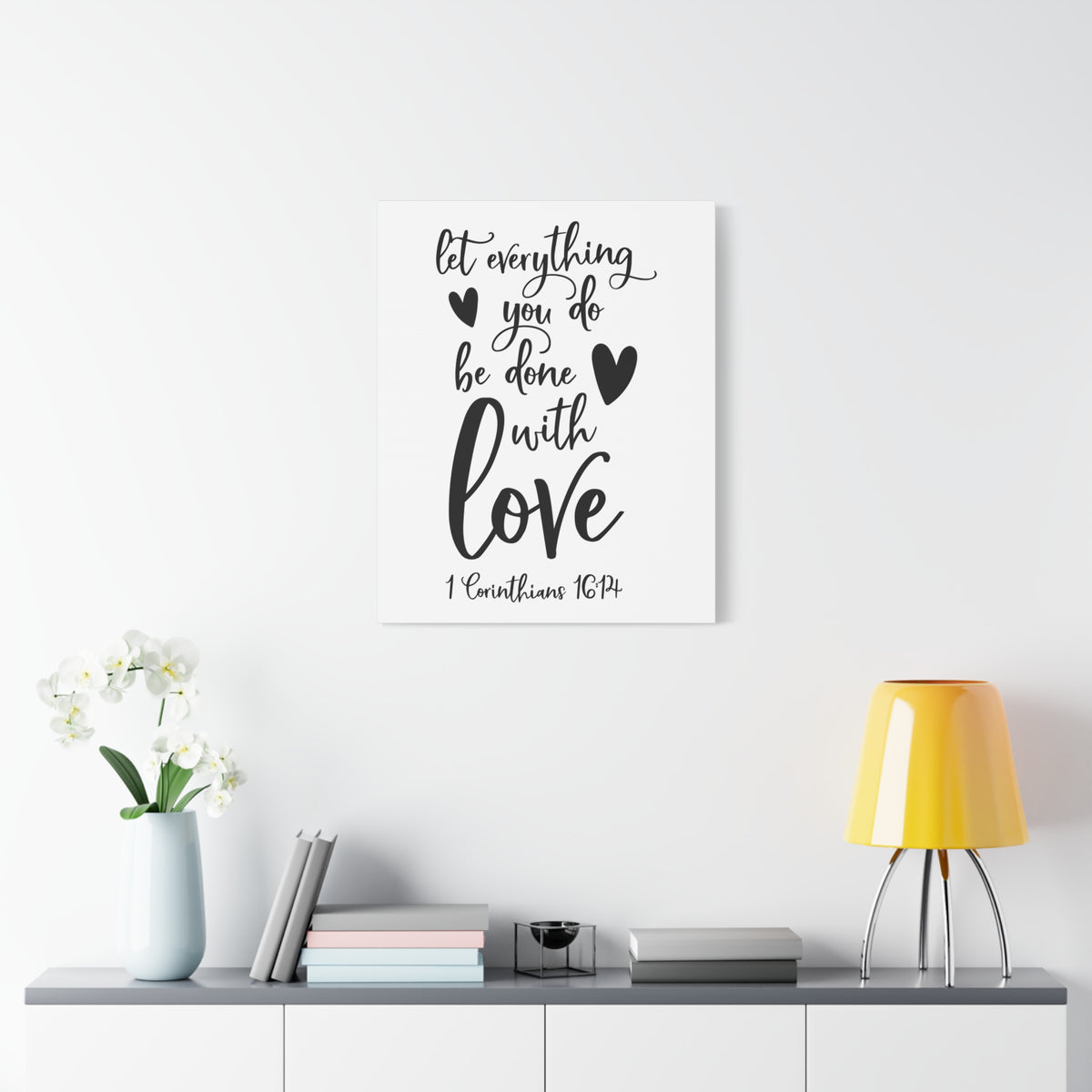 Scripture Canvas Be Done With Love 1 Corinthians 16:14 Christian Wall Art Bible Verse Print Ready to Hang