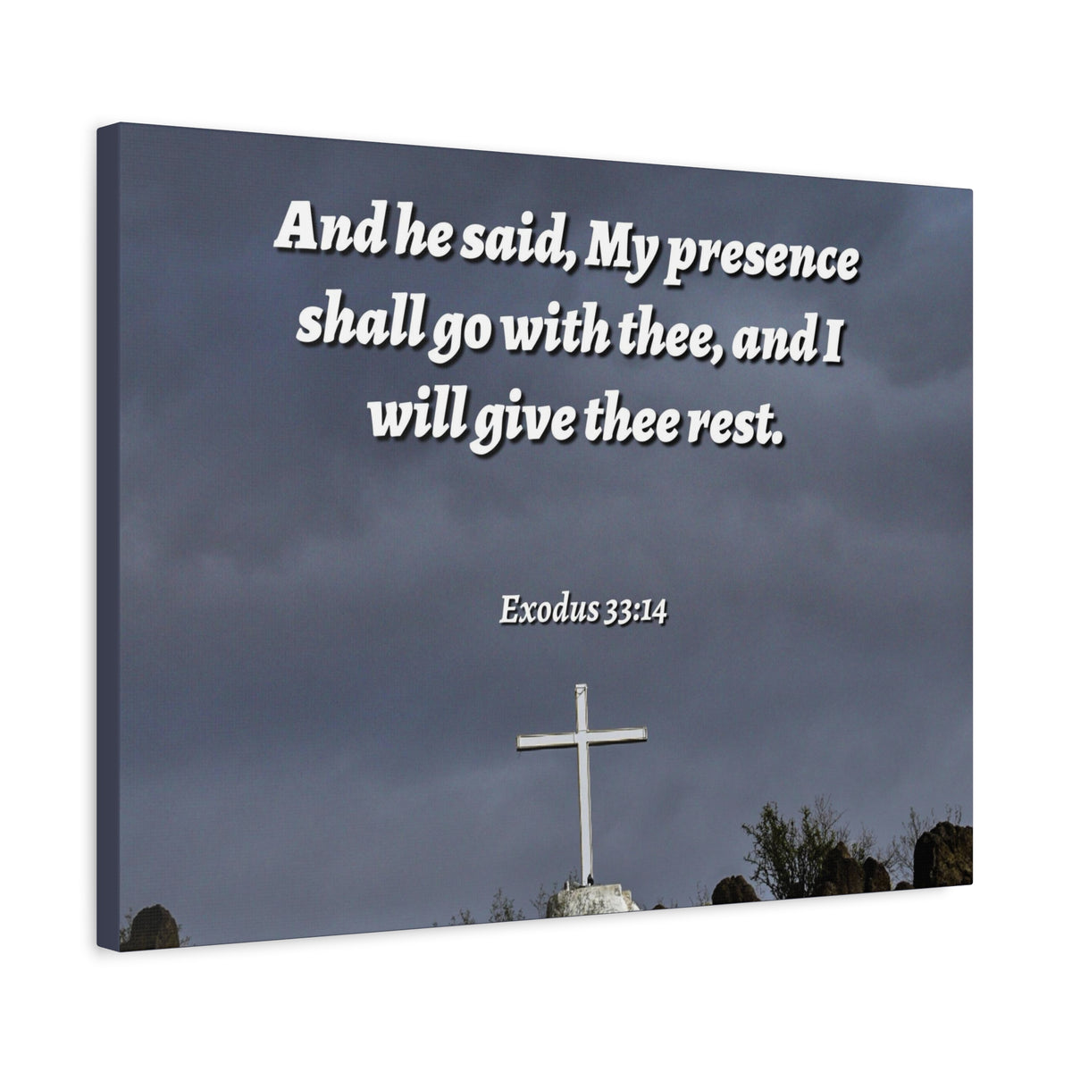 Scripture Canvas My Presence Exodus 33:14 Christian Wall Art Bible Verse Print Ready to Hang