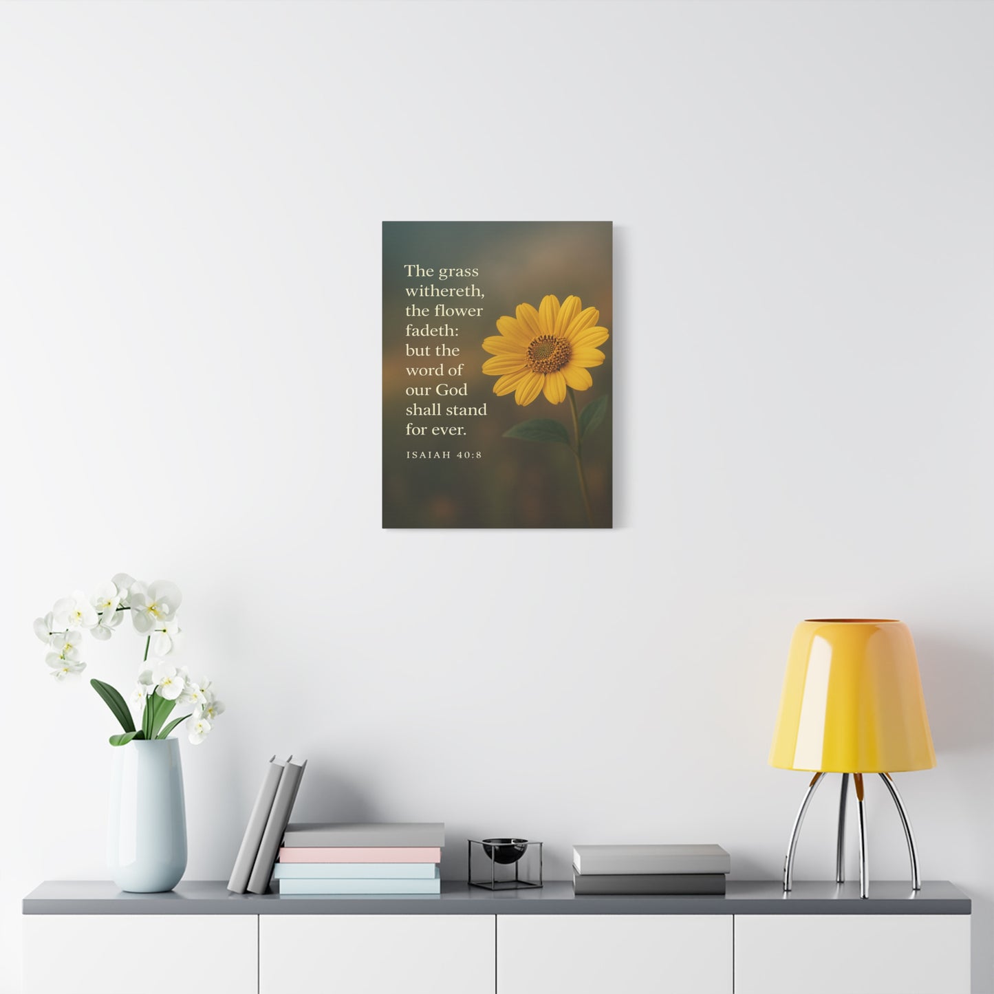 Bible Verse Canvas Isaiah 40:8 Christian Home Décor Wall Art Scripture Ready to Hang Faith Print