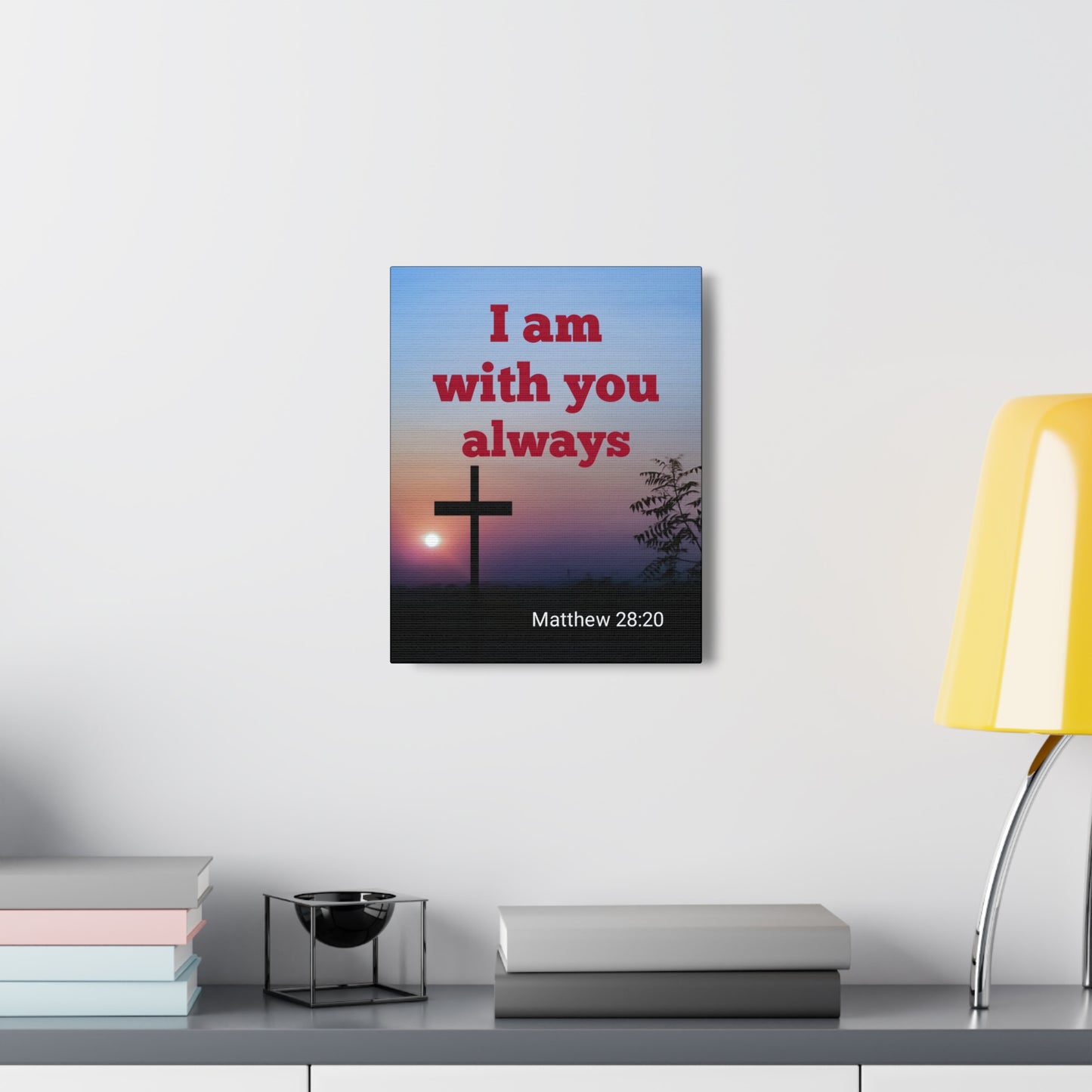 With You Always Mathew 28:20 Bible Verse Canvas Christian Wall Art Ready to Hang