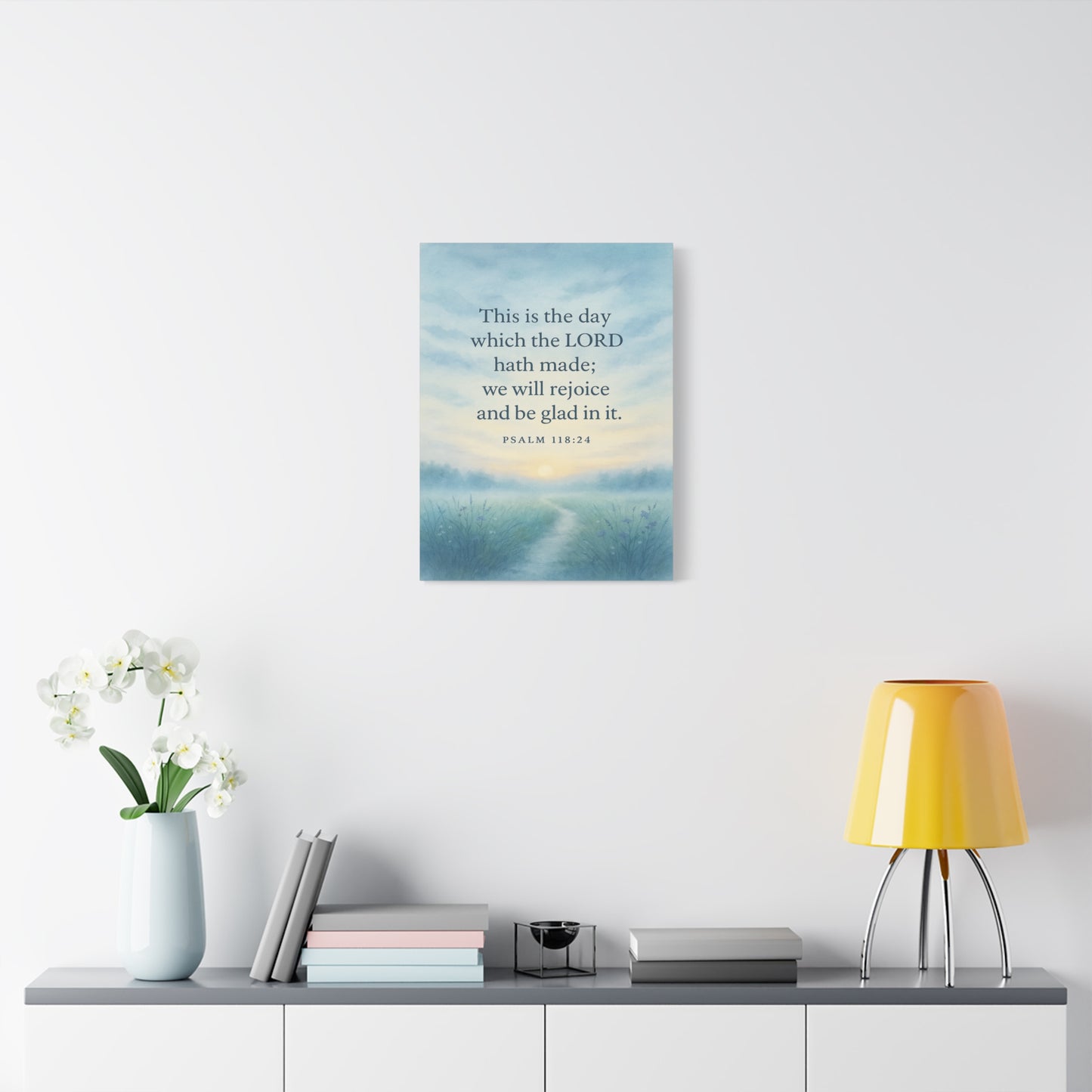 Bible Verse Canvas Psalm 118:24 Christian Home Décor Wall Art Scripture Ready to Hang Faith Print