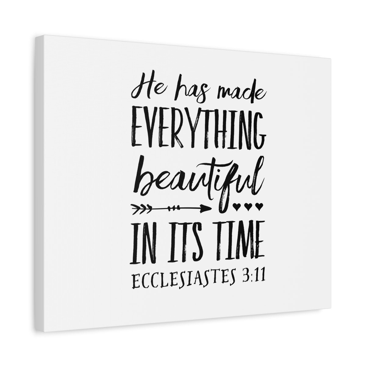 Scripture Canvas Everything Beautiful Ecclesiastes 3:11 Christian Wall Art Bible Verse Print Ready to Hang