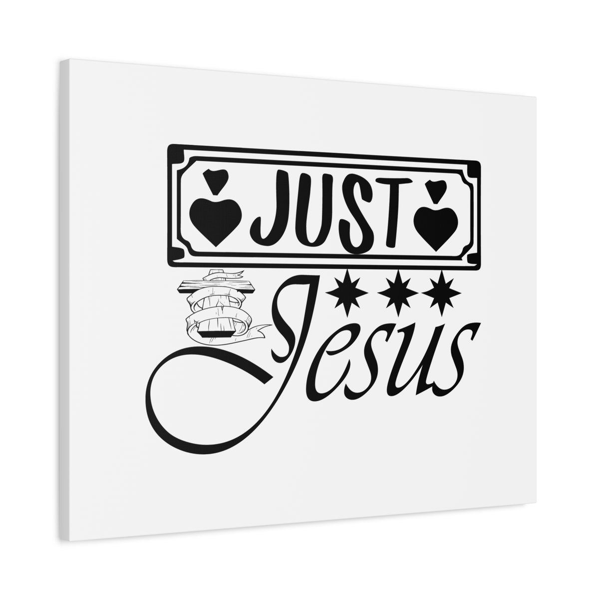 Scripture Canvas Just Jesus John 14:6 Four Hearts Christian Wall Art Bible Verse Print Ready to Hang