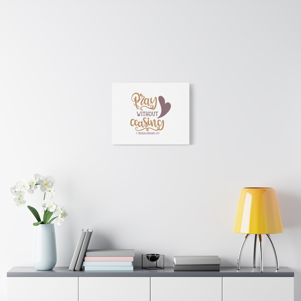 Scripture Canvas Pray Without Ceasing 1 Thessalonians 5:17 Christian Wall Art Bible Verse Print Ready to Hang