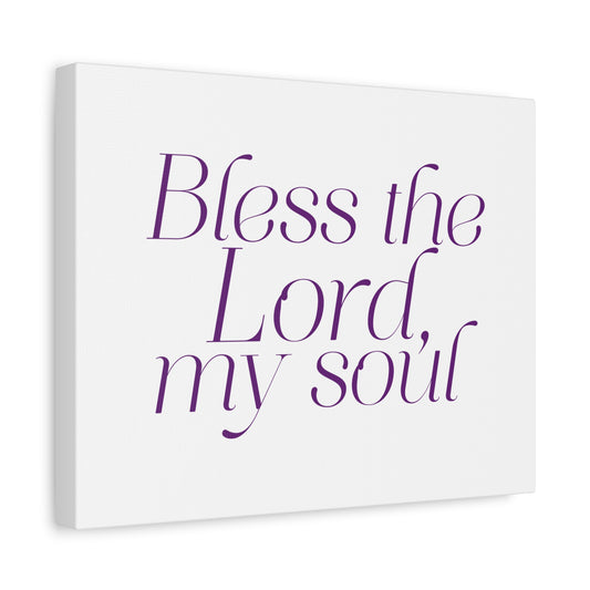 Scripture Walls Bless The Lord My Soul Purple Psalm 103:1 Bible Verse Canvas Christian Wall Art Ready to Hang