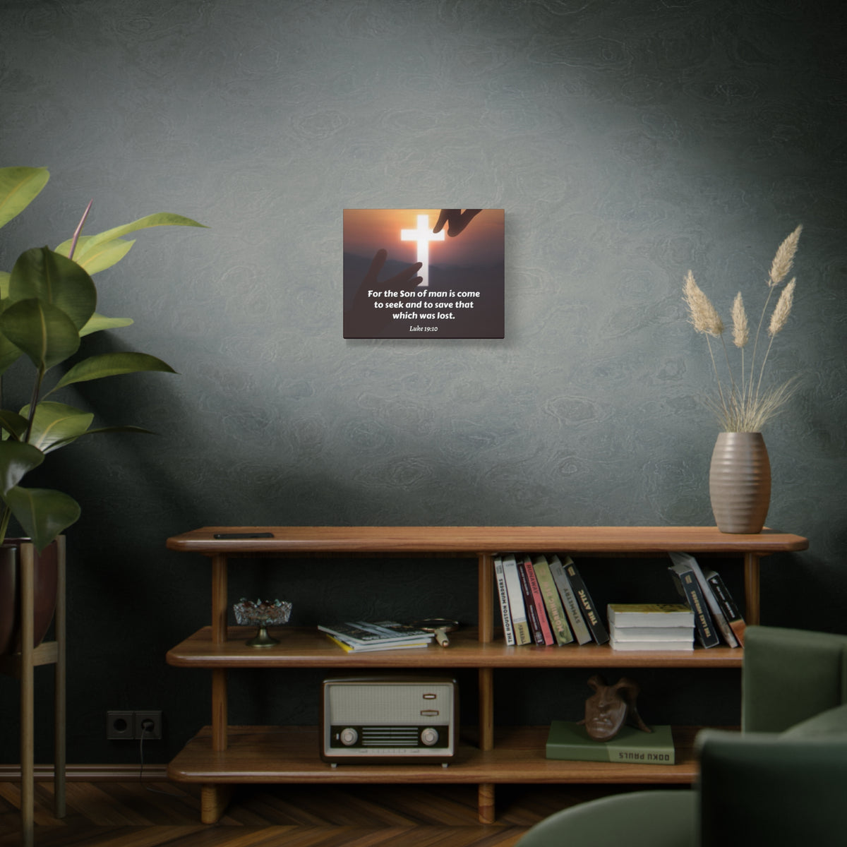 Scripture Canvas Son Of Man Luke 19:10 Christian Wall Art Bible Verse Print Ready to Hang