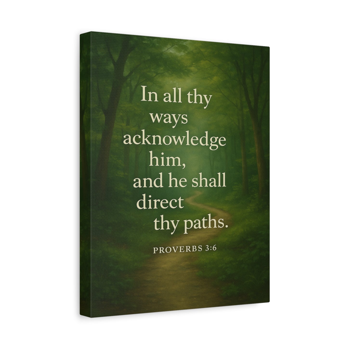 Bible Verse Canvas Proverbs 3:6 Christian Home Décor Wall Art Scripture Ready to Hang Faith Print
