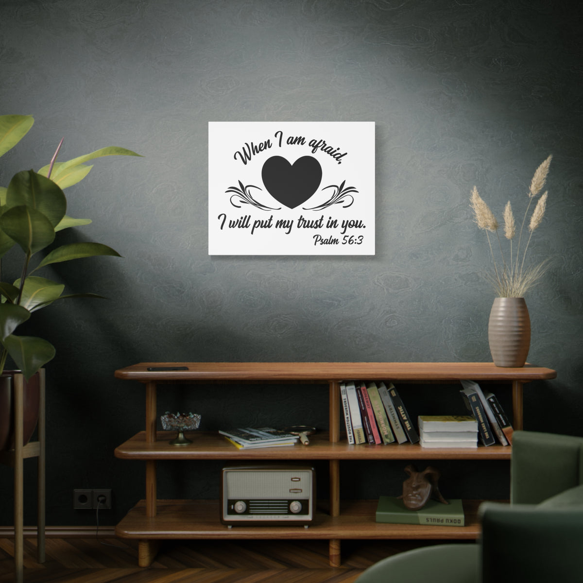 Scripture Canvas My Trust In You Psalm 56:3 Christian Wall Art Bible Verse Print Ready to Hang