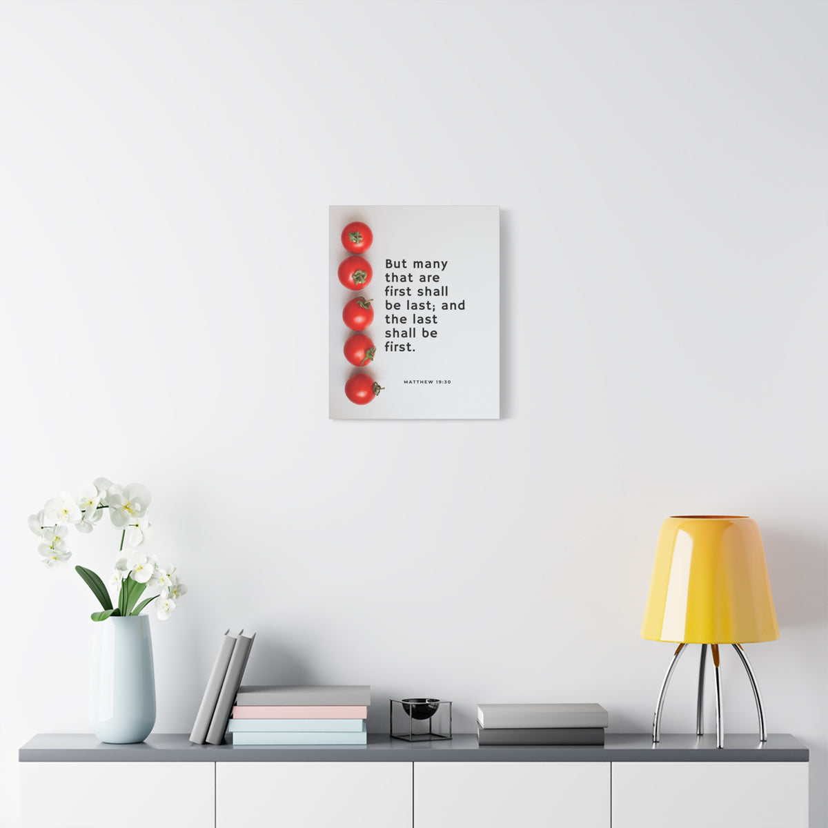Scripture Canvas Last Shall Be First Matthew 19:30 Christian Wall Art Bible Verse Print Ready to Hang