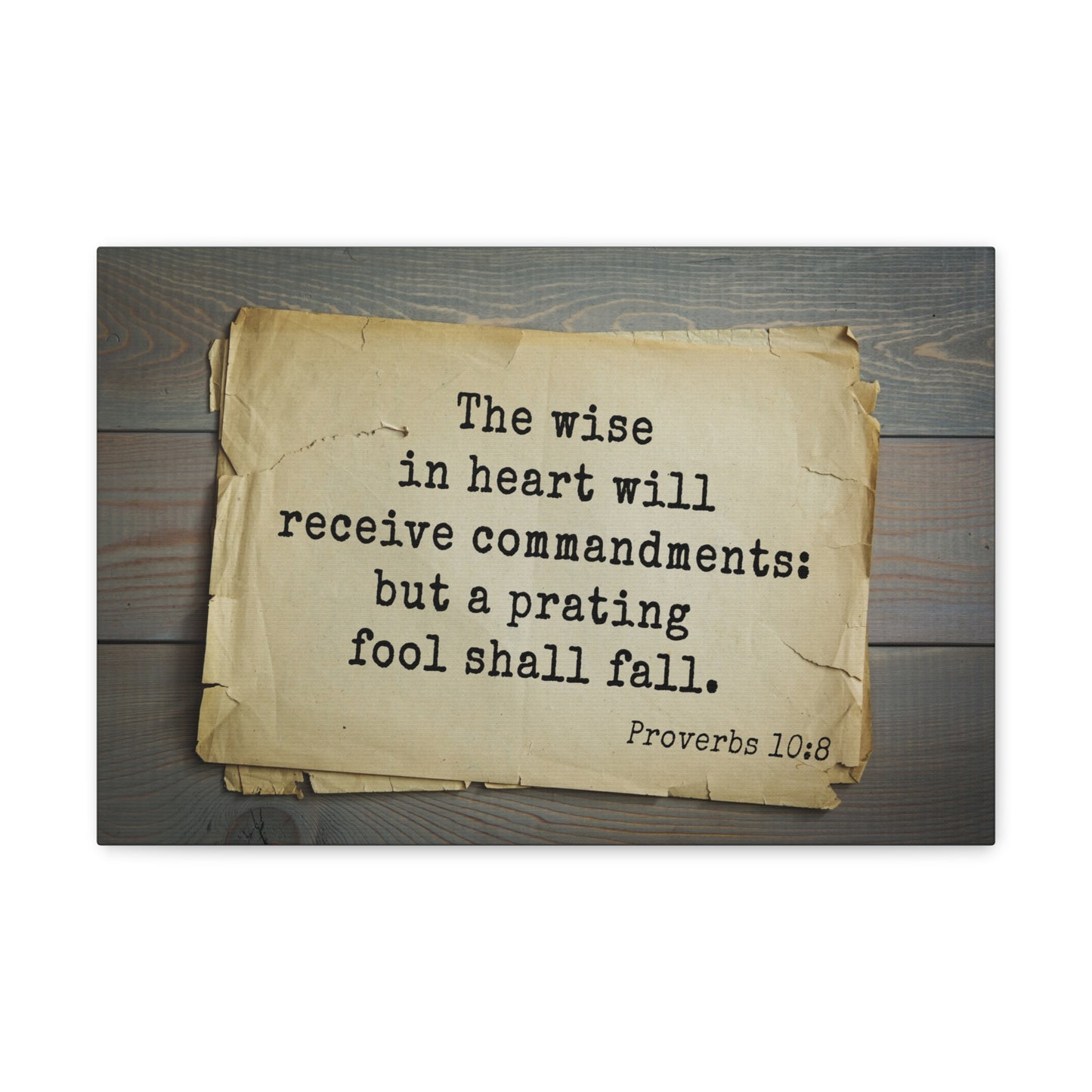 The Wise Proverbs 10:8 Christian Wall Art Bible Verse Print Ready to Hang