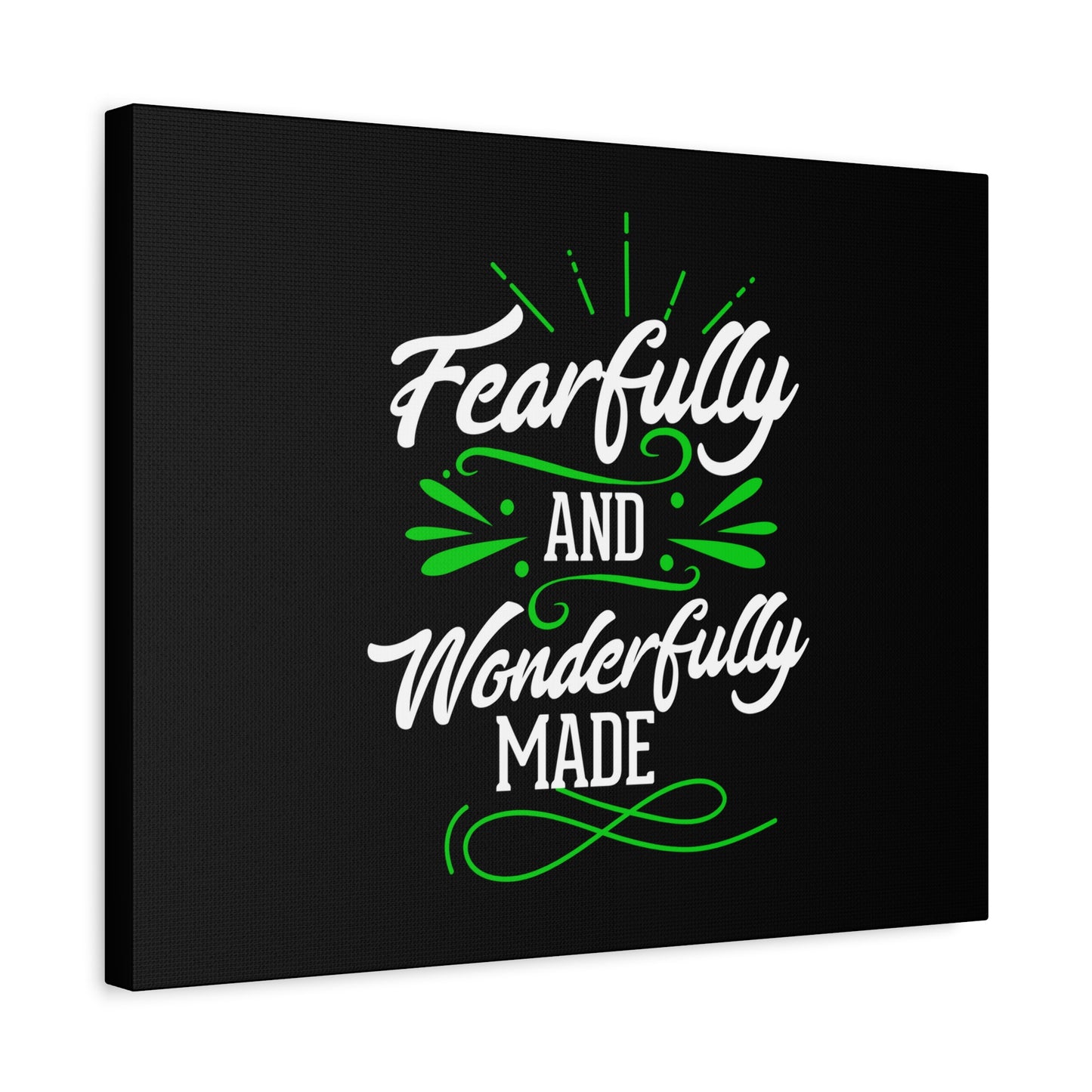 Scripture Canvas Wonderfully Made Psalm 139:14 Christian Wall Art Print Ready to Hang