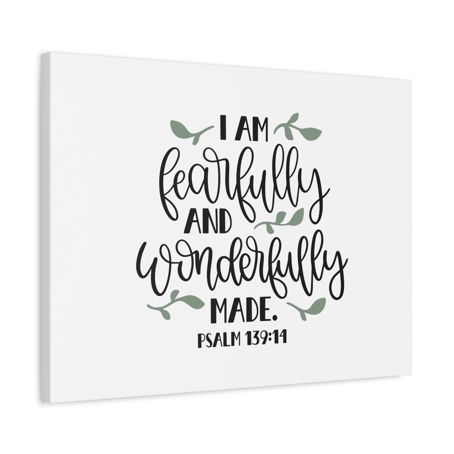 Scripture Canvas Wonderfully Made Psalm 139:14 Christian Wall Art Bible Verse Print Ready to Hang