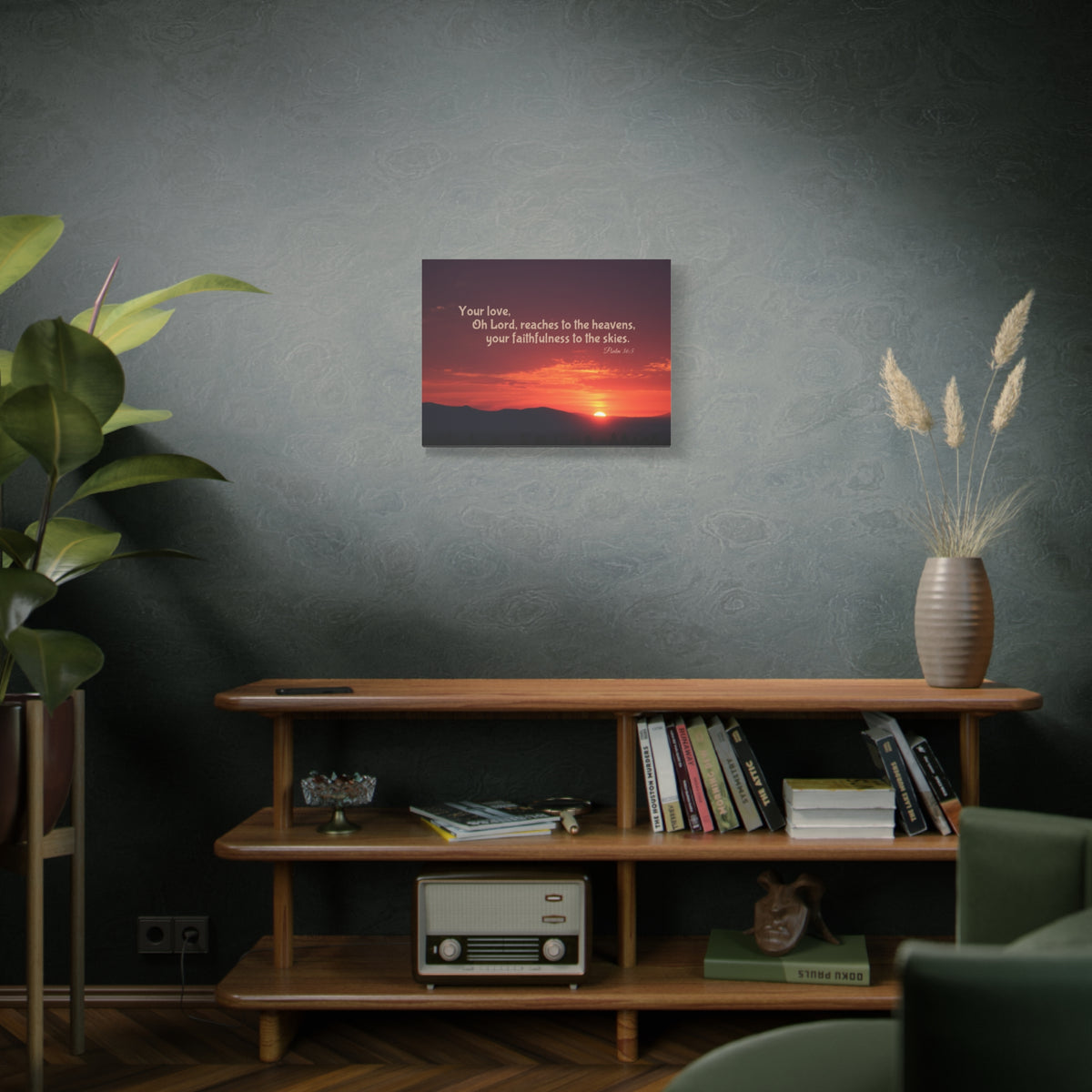 Scripture Canvas Reaches To The Heavens Psalm 36:5 Christian Wall Art Bible Verse Print Ready to Hang