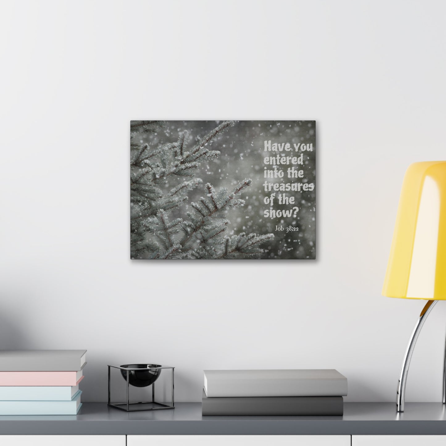 Treasures Of The Show Job 38:22 Bible Verse Canvas Christian Wall Art Bible Verse Print Ready To Hang