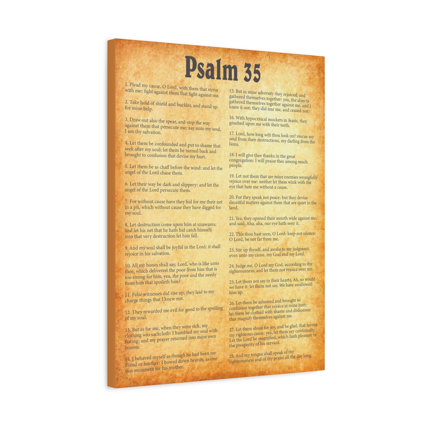 Scripture Walls Psalm 35 Gold Bible Chapter Canvas Christian Wall Art Ready to Hang