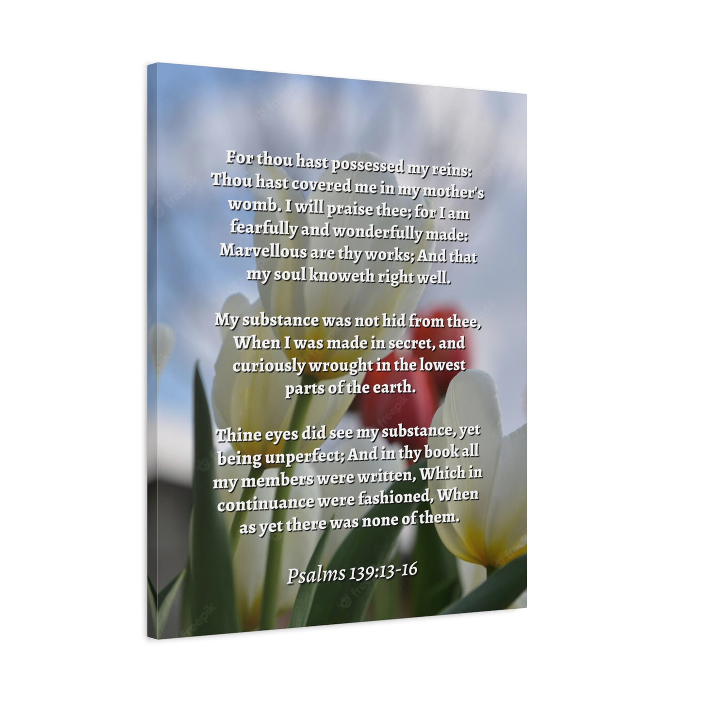 Scripture Walls Wonderfully Made Psalm 139:14 Flower Bible Verse Canvas Christian Wall Art Ready to Hang