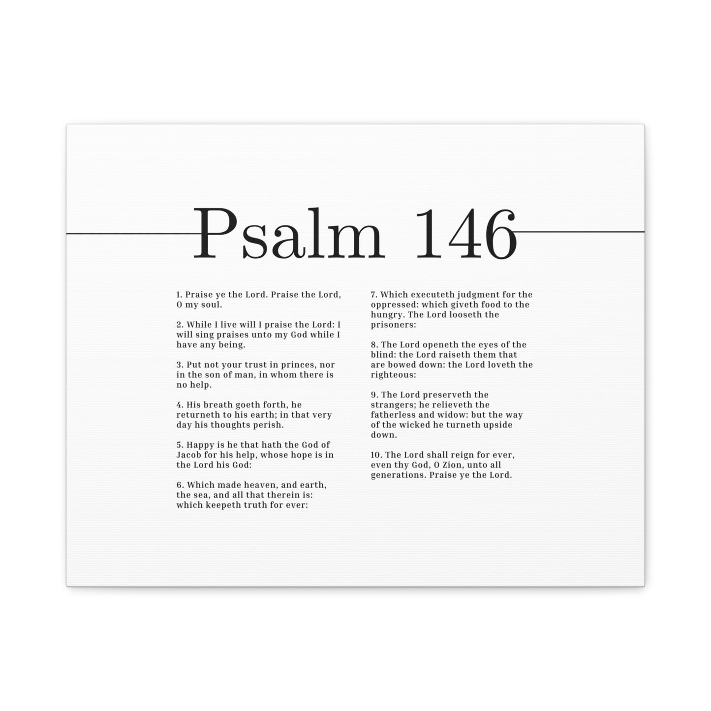 Scripture Canvas The Lord Loveth The Righteous Psalm 146 Christian Wall Art Bible Verse Print Ready to Hang