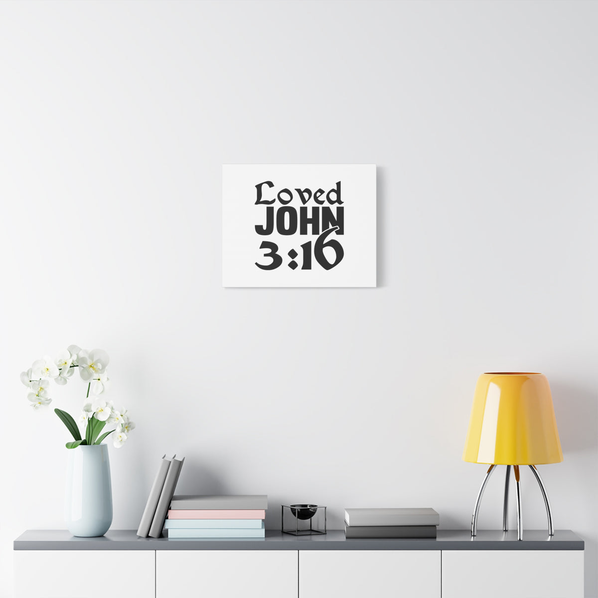Scripture Canvas Loved John 3:16 Christian Wall Art Bible Verse Print Ready to Hang