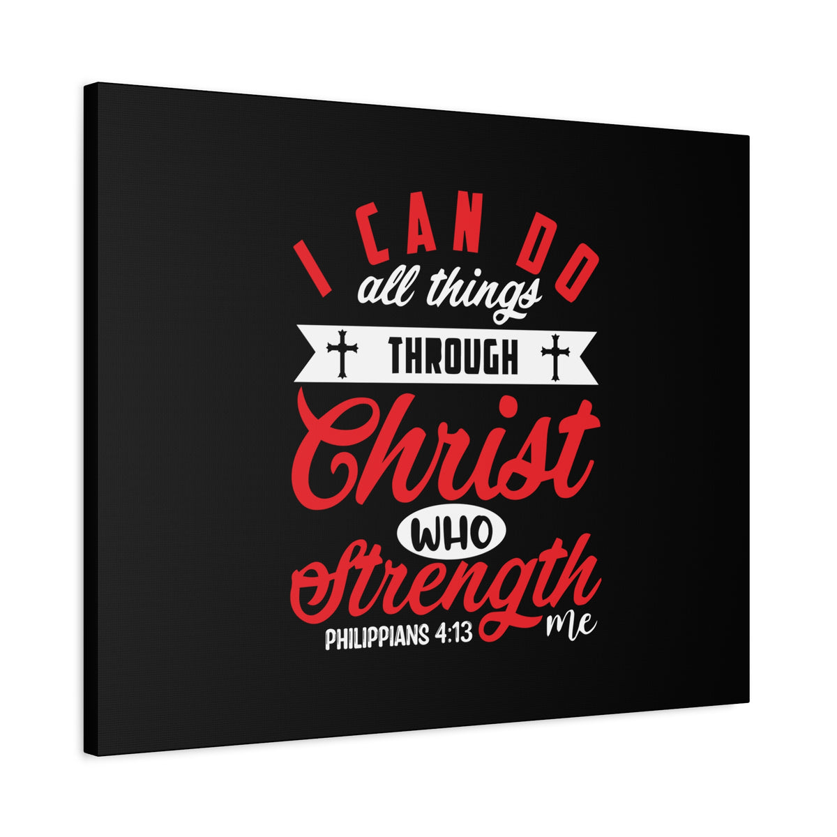 Scripture Canvas Strengthen Philippians 4:13 Christian Wall Art Bible Verse Print Ready to Hang