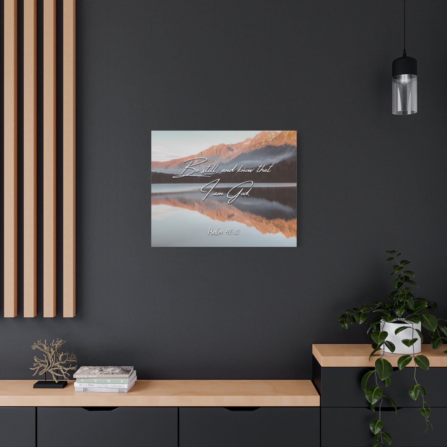 Scripture Canvas Be Still & Know I Am God Psalm 46:10 Christian Wall Art Bible Verse Print Ready to Hang