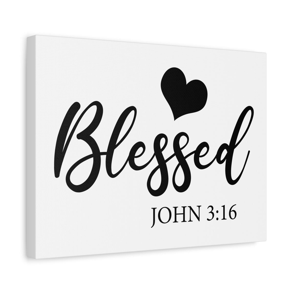 Scripture Canvas Blessed John 3:16 Christian Wall Art Bible Verse Print Ready to Hang