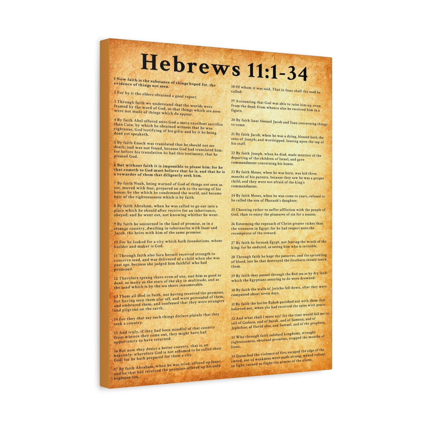 Scripture Walls Hebrews 11:1-34 Bible Verse Canvas Christian Wall Art Ready to Hang Unframed