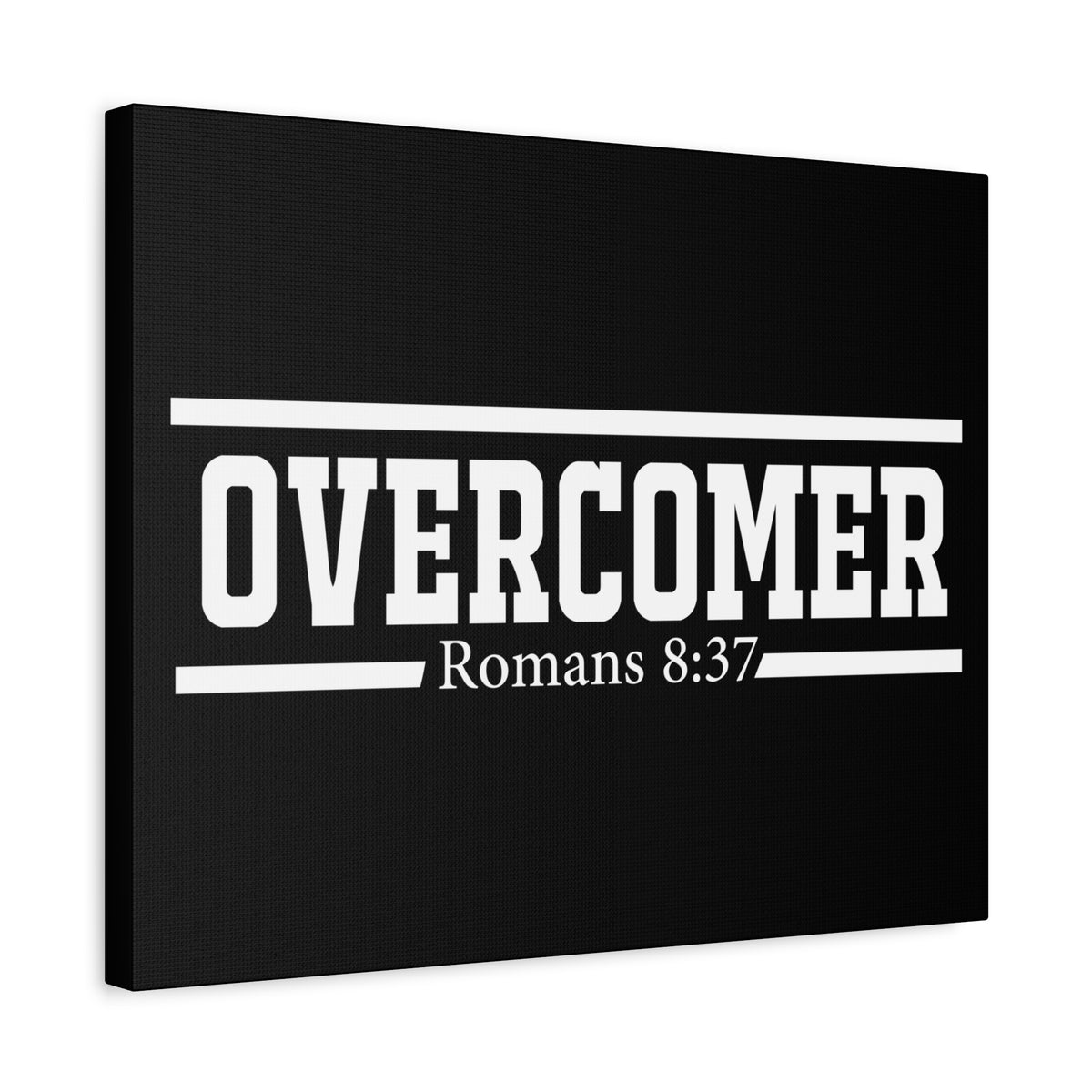 Scripture Canvas Overcomer Romans 8:37 Christian Wall Art Bible Verse Print Ready to Hang
