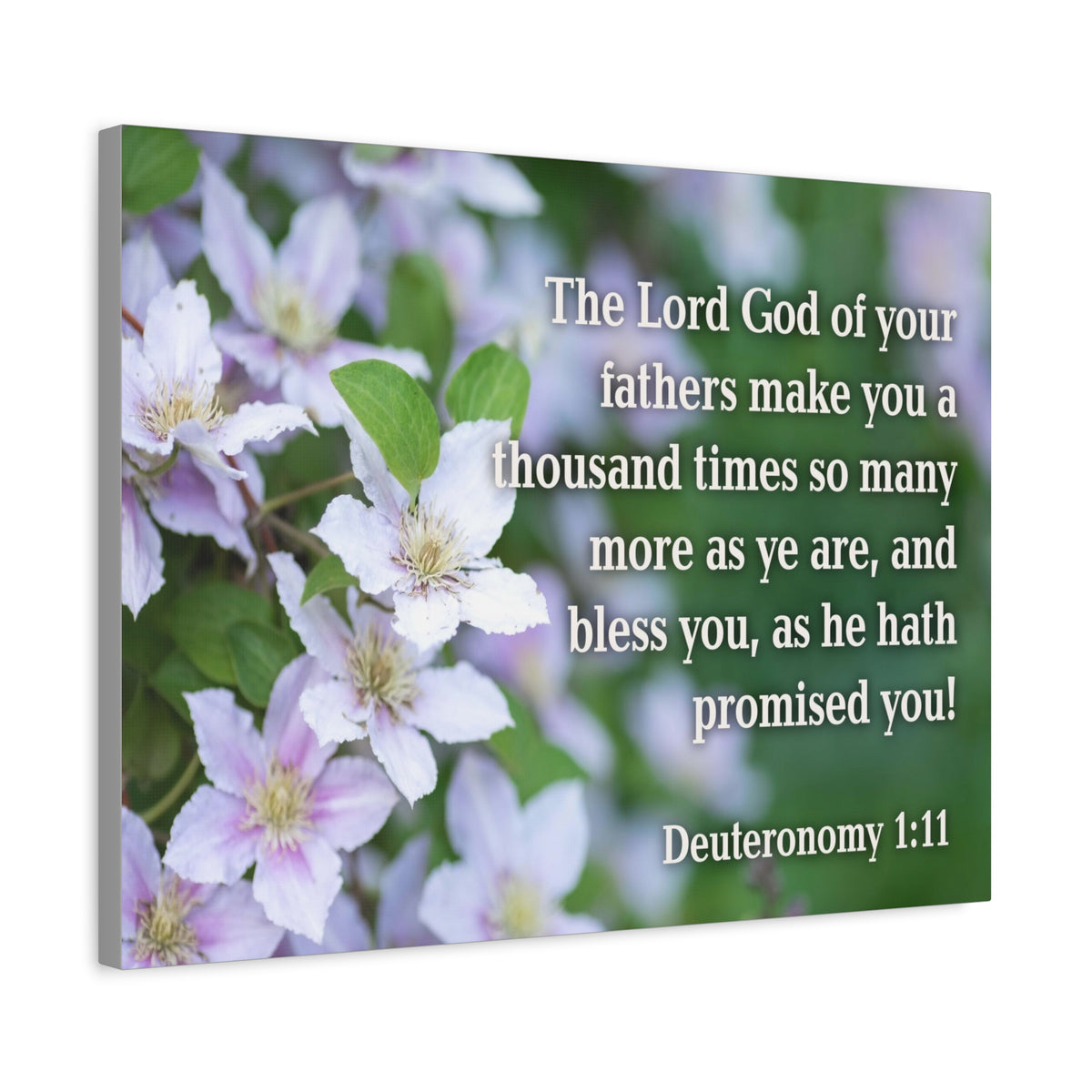 Scripture Canvas The Lord God Deuteronomy 1:11 Christian Wall Art Bible Verse Print Ready to Hang
