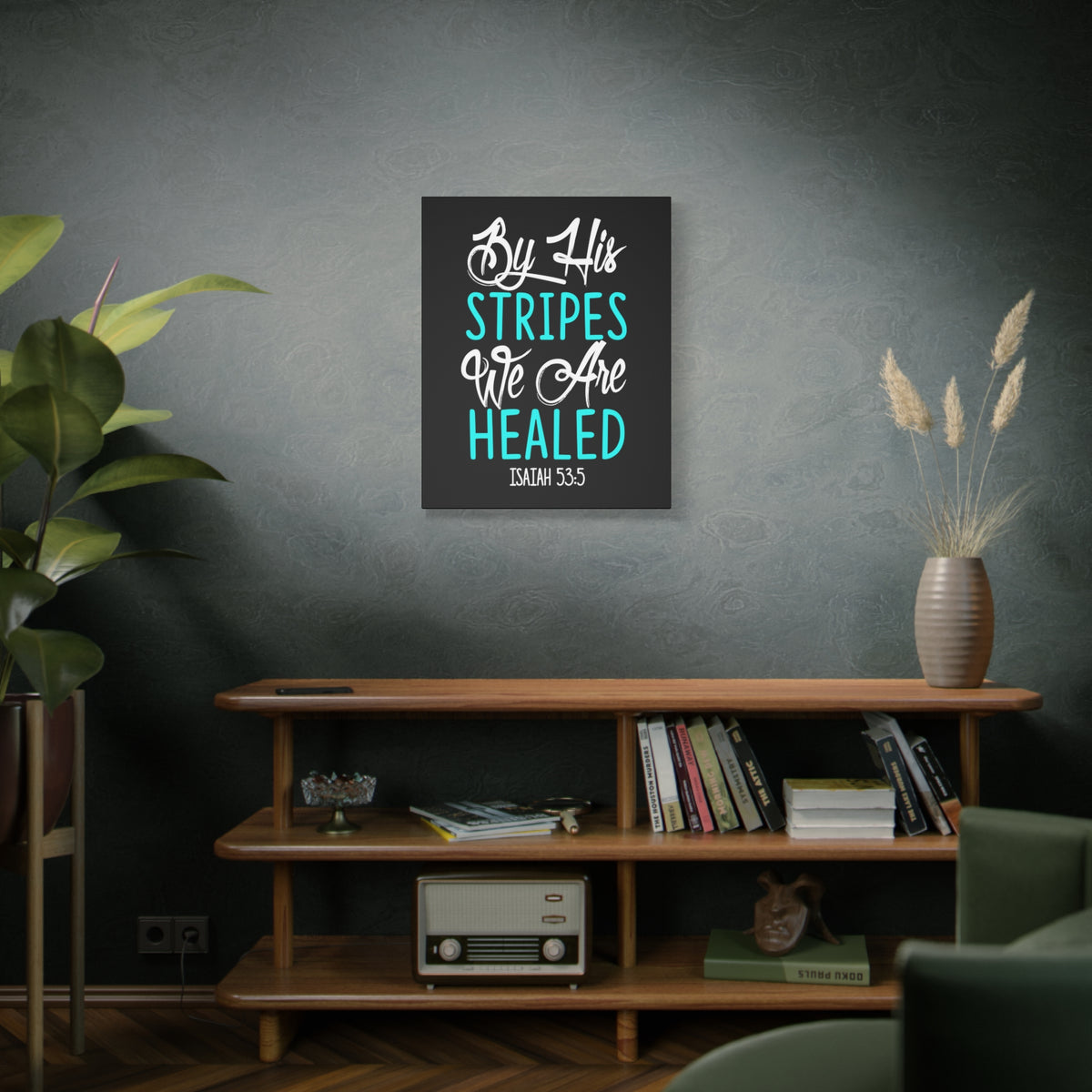 Scripture Canvas We Are Healed Isaiah 53:5 Christian Wall Art Bible Verse Print Ready to Hang