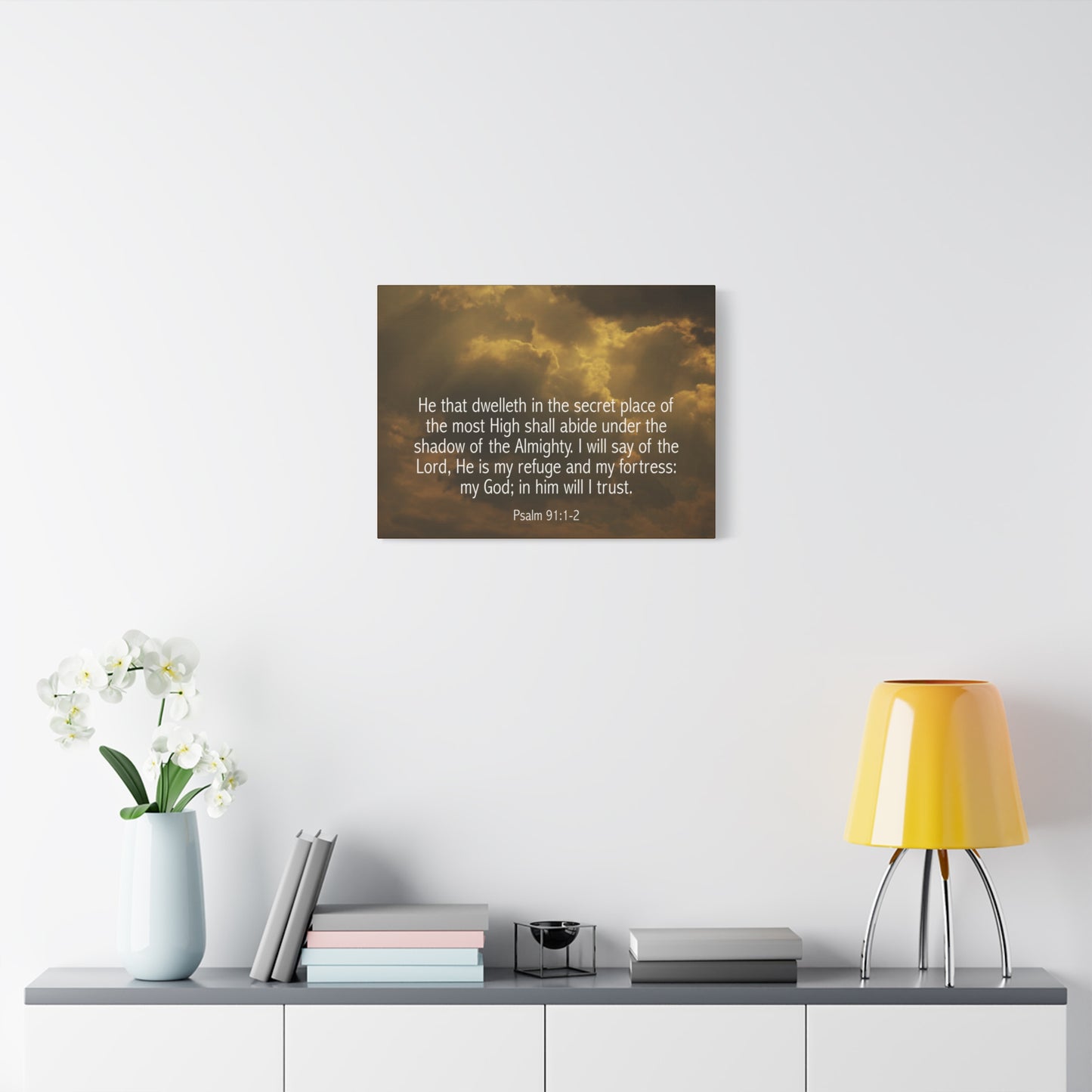 Bible Verse Canvas Secret Place Psalm 91:1-2 Christian Home Décor Wall Art Scripture Ready to Hang Faith Print